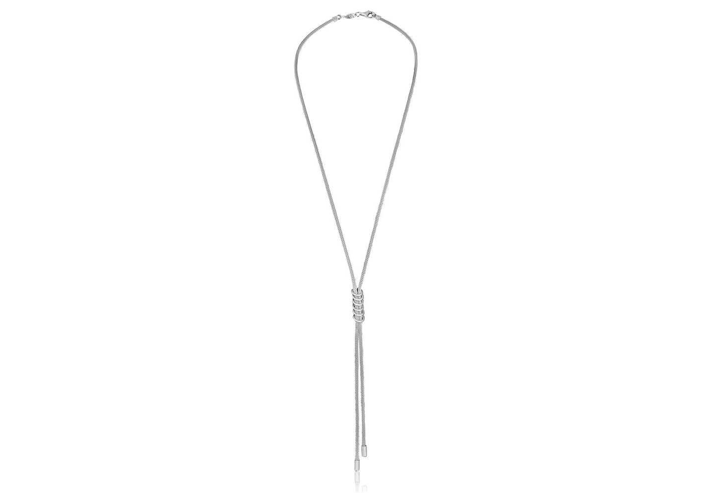 Charles William Rose Gold and Silver Intertwined Love Necklace Italian Designed Jewellery