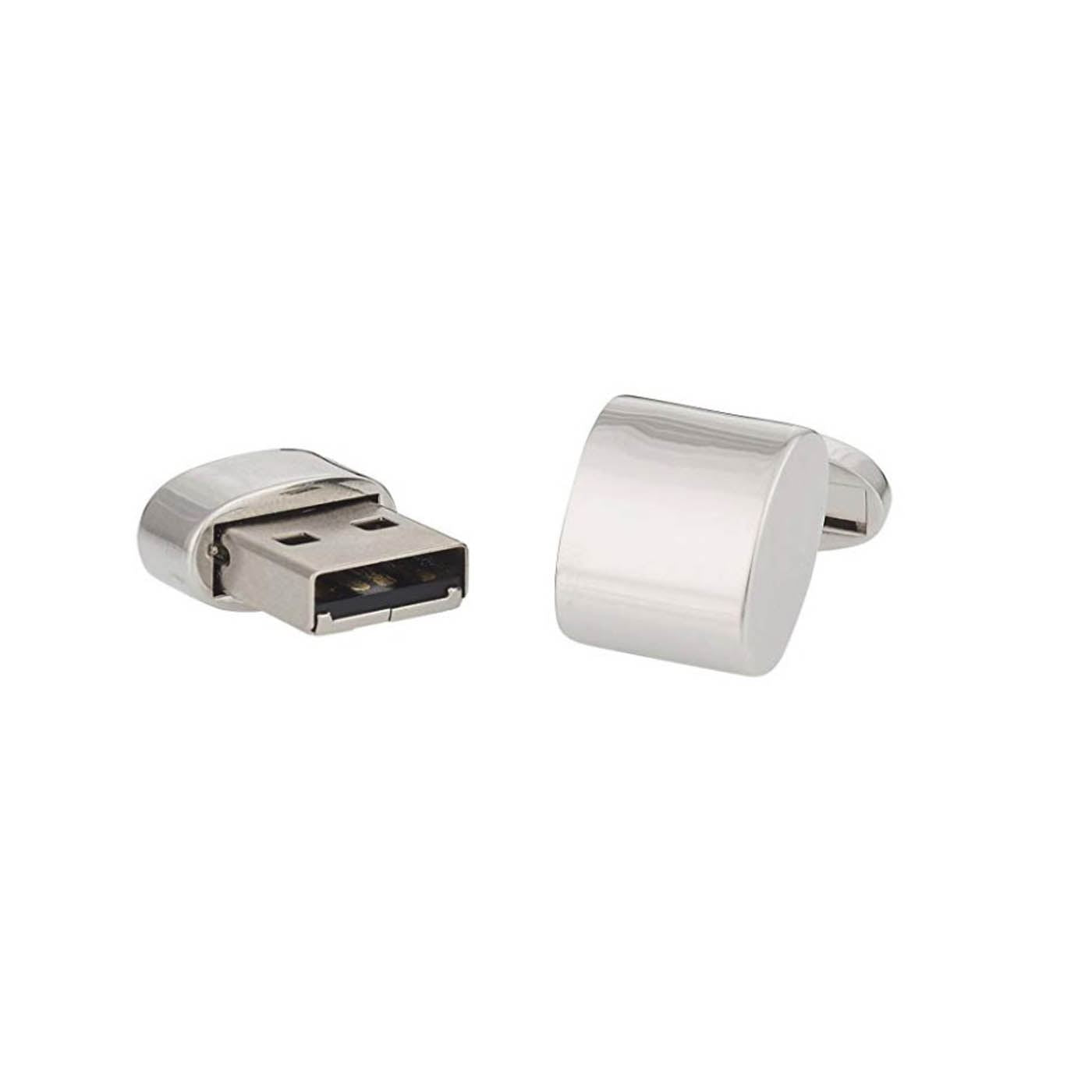 Working 16gb USB Flashdrive Memory Cufflinks Silver Round Novelty Gift