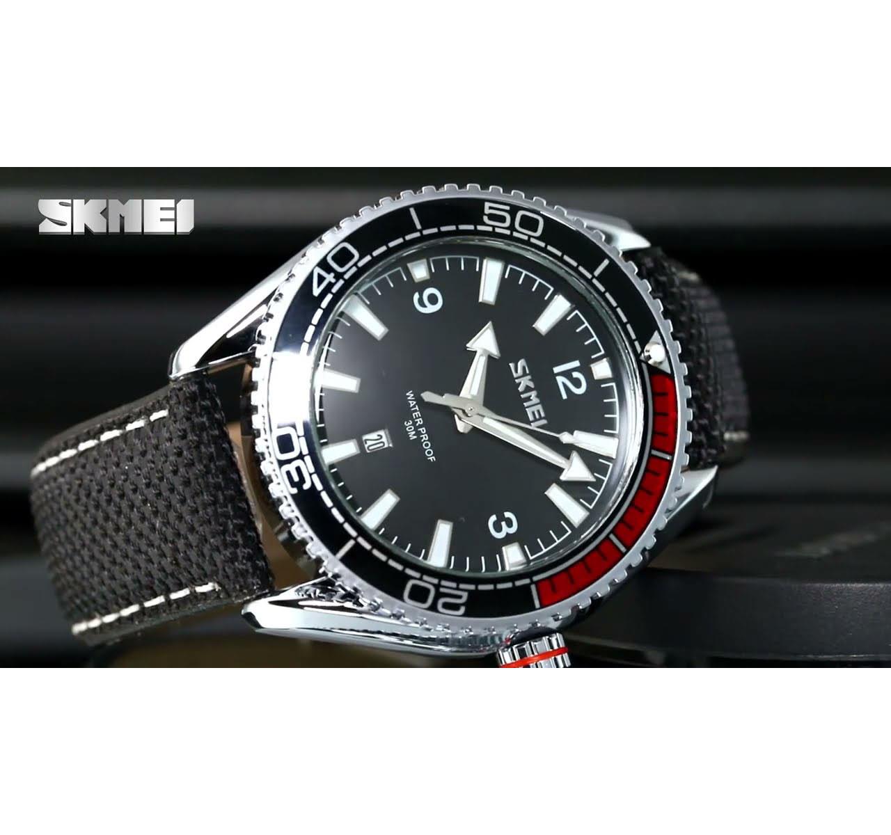 Clear Display Watch with Black Red Display and Date SK9291