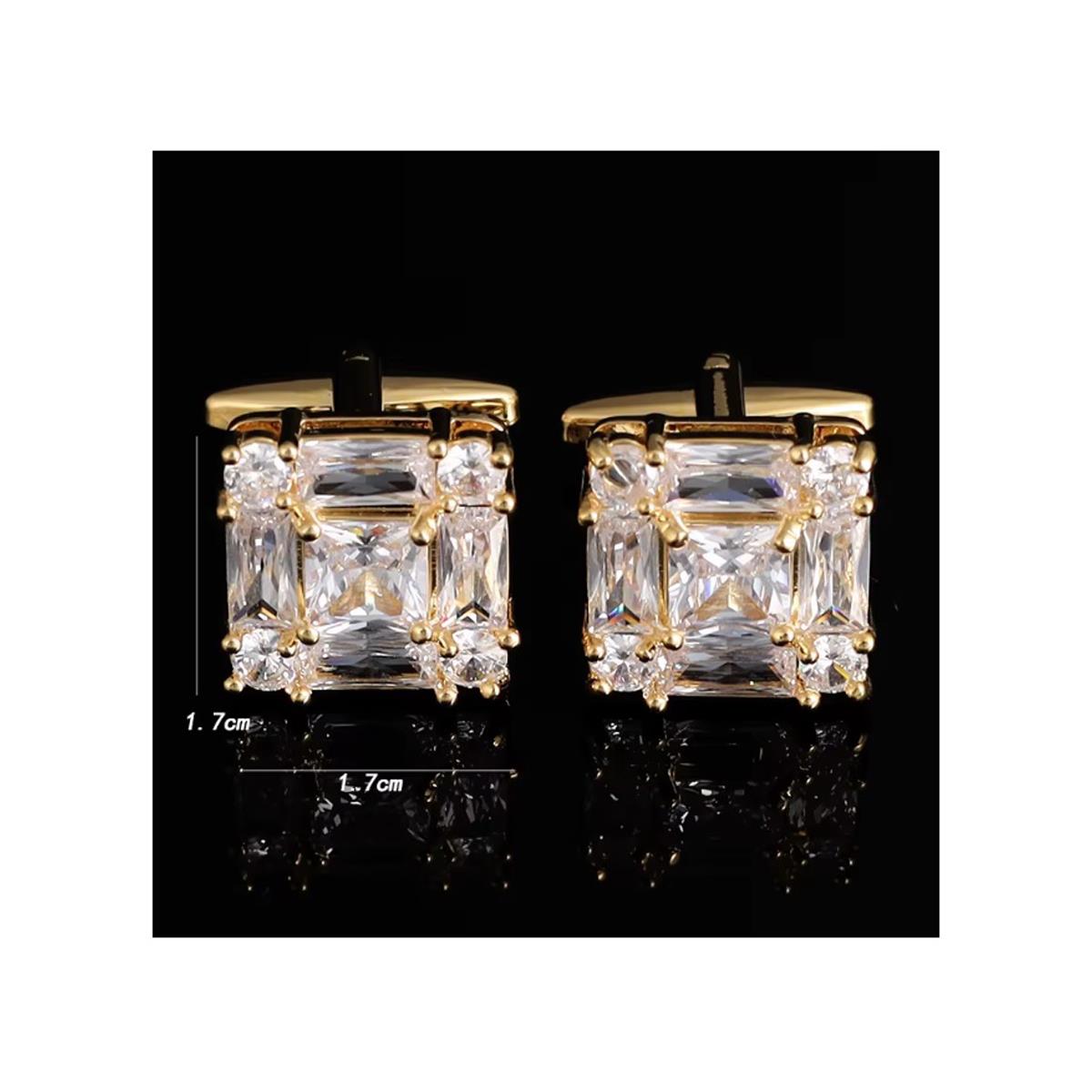 Charles William Cufflinks Crystal Gold Stunning Design Quick UK Delivery