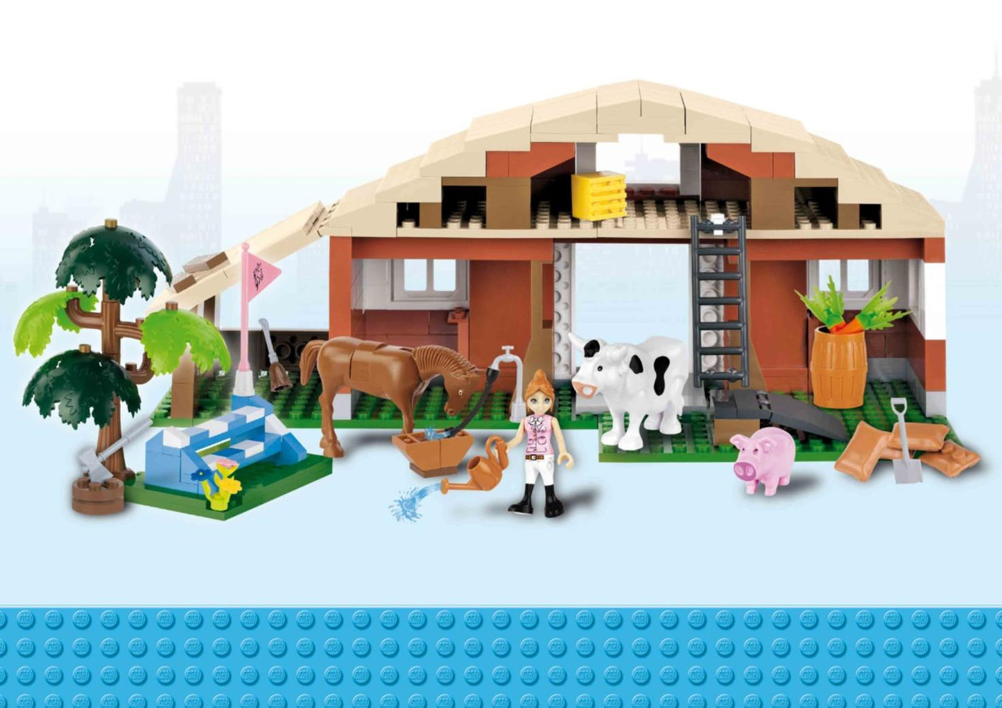 Cobi Action Town Countryside Farm Cow And Horse Building Blocks Bricks For Kids 310 Piece Compatible Age 5+