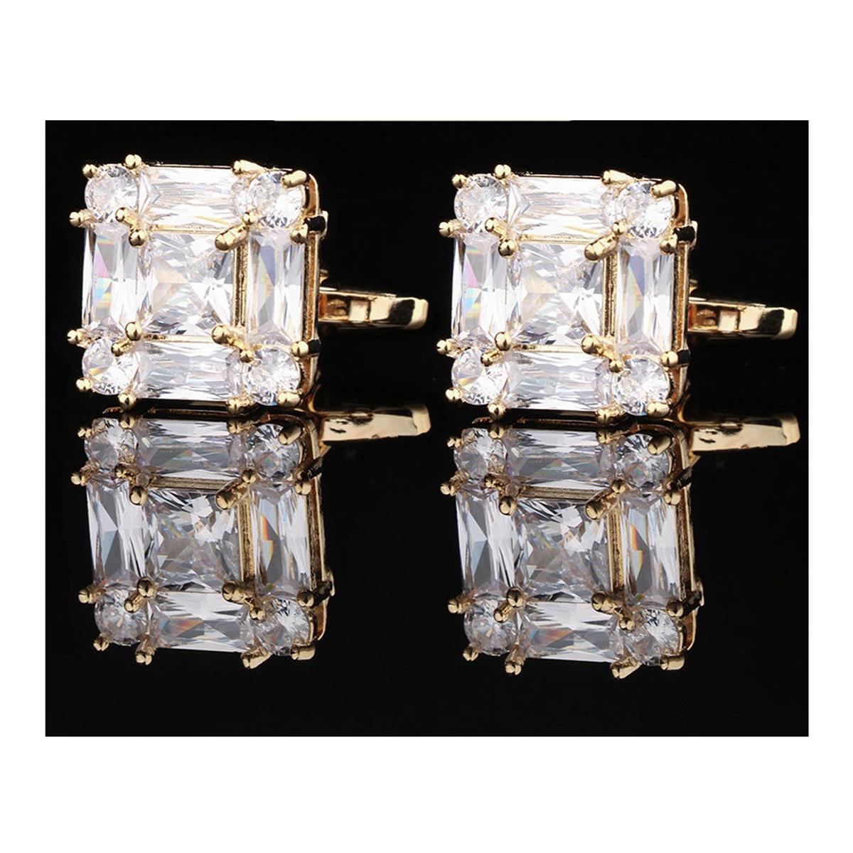 Charles William Cufflinks Crystal Gold Stunning Design Quick UK Delivery