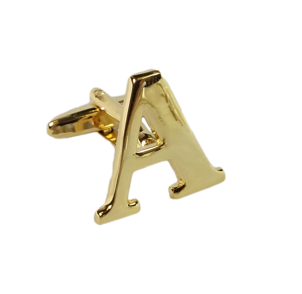 Alphabet Initial Letter Cufflinks Wedding A Pair Of Gold Letter Cufflinks