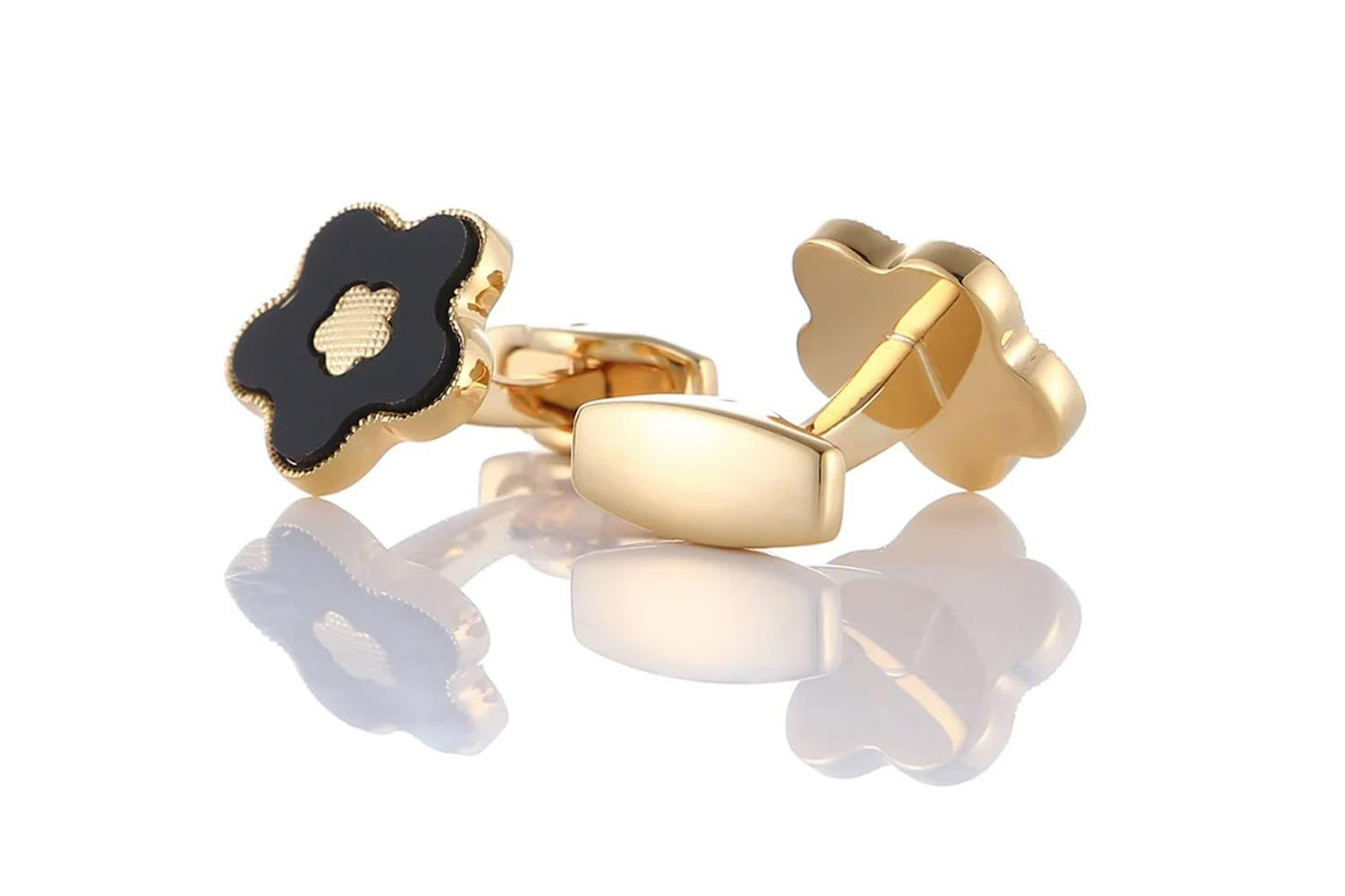 Luxury Gold Cufflinks Snowflake Flower Design Great Gift Elegant Present
