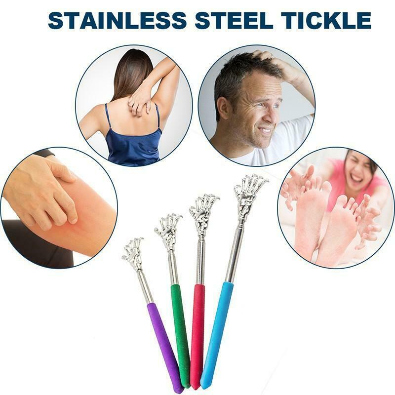 Skeleton Hand Back Scratcher with Long Reach Extendable Rubber Grip Arm