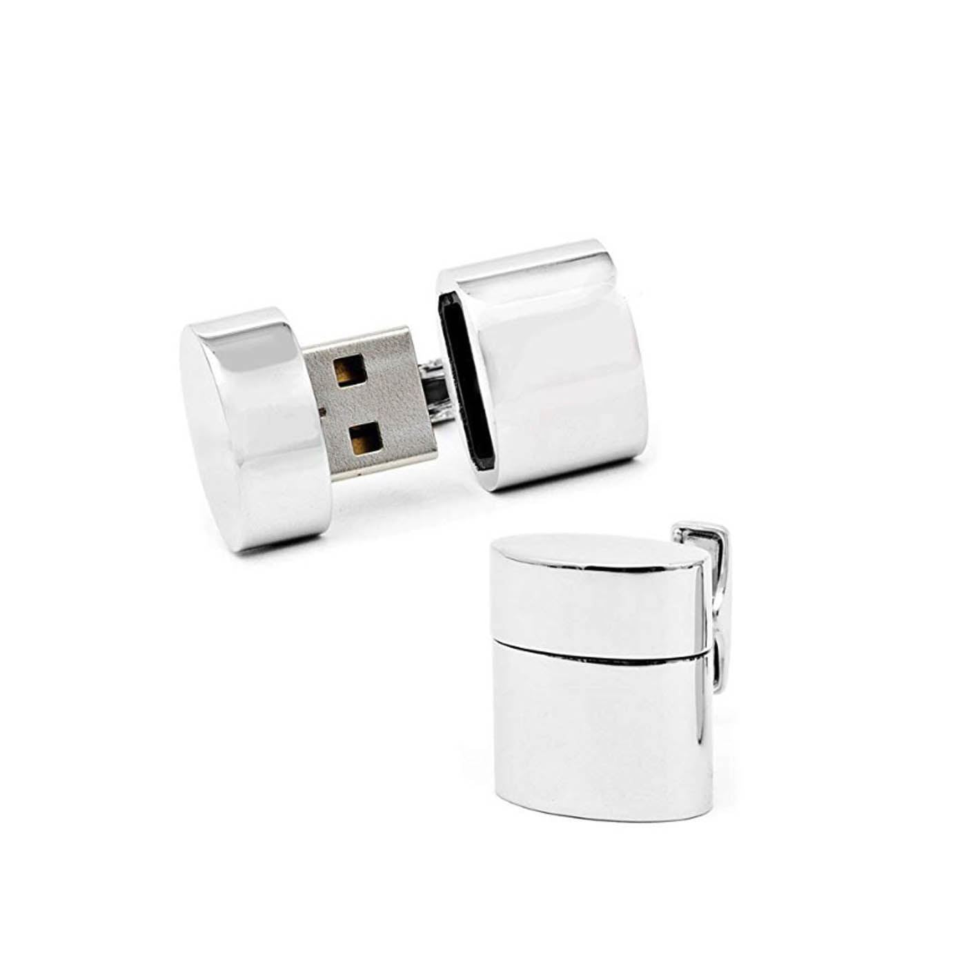 Working 16gb USB Flashdrive Memory Cufflinks Silver Round Novelty Gift