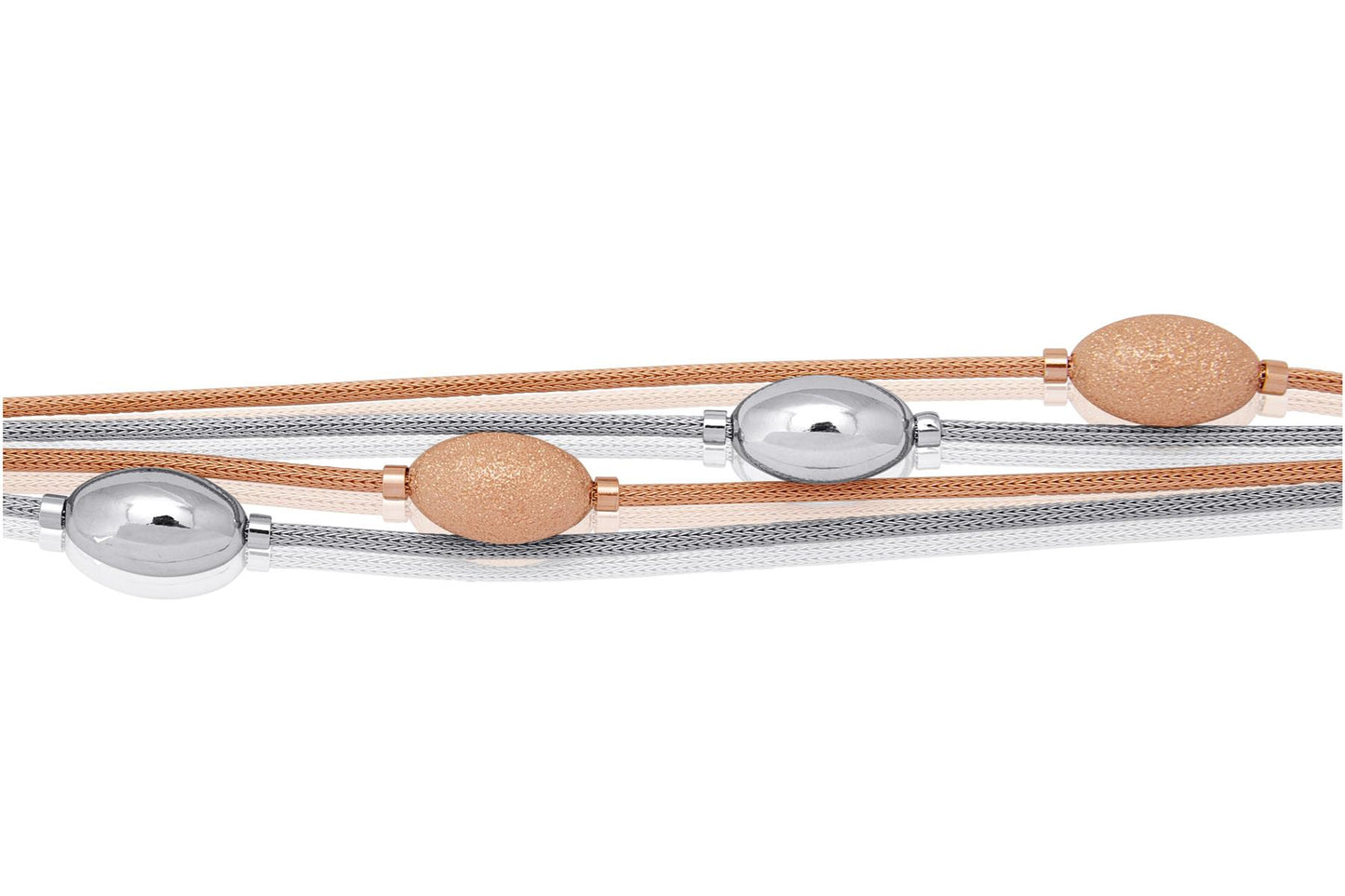 Charles William Rose Gold and Silver Bauble Bracelet Italian Designed Jewellery