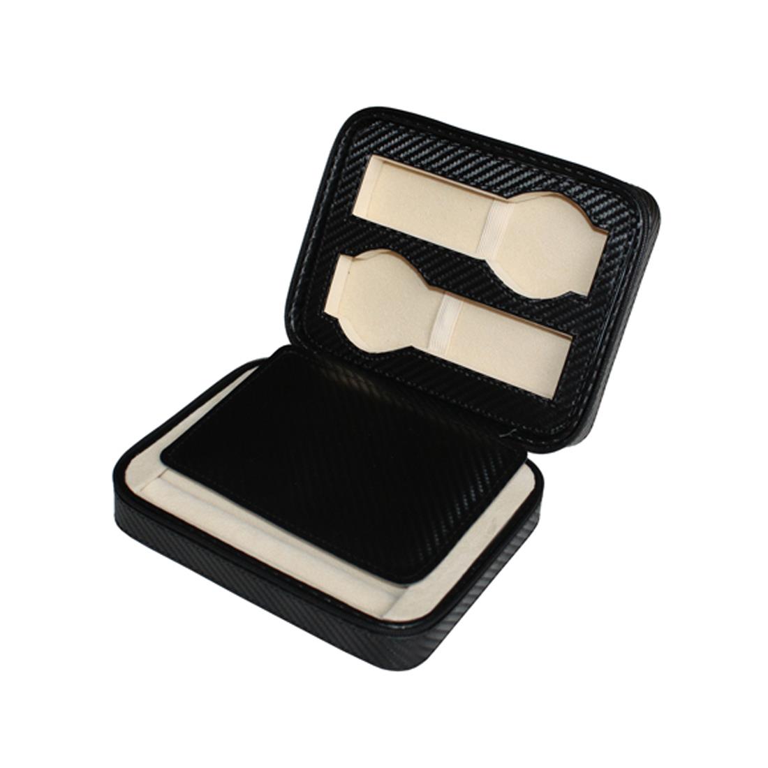 Charles William Travel Cufflink And Watch Box Premium Quality Jewellery Storage Safe Clasp Close Pouch