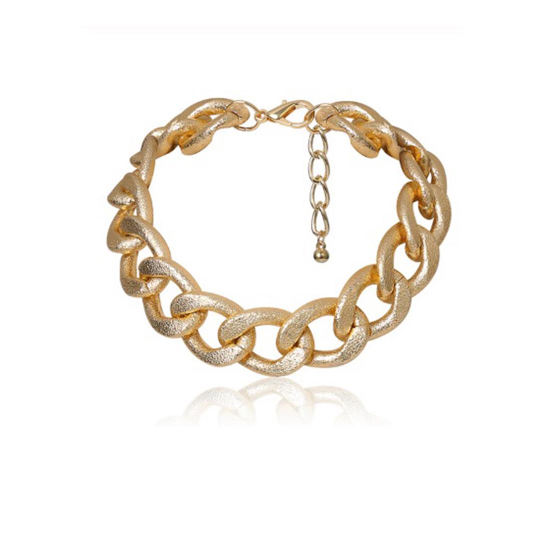 Charles William Luxury Gold Choker Necklace Neck Jewellery ONE Size Jagged Unsmooth Round