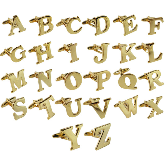 Alphabet Initial Letter Cufflinks Wedding A Pair Of Gold Letter Cufflinks