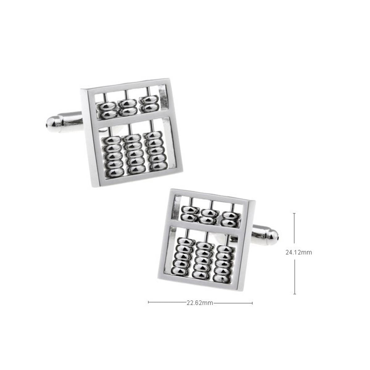 Charles William Silver Abacus Maths Count Cufflinks Work Present Engineer Teacher Exams Calculator UK