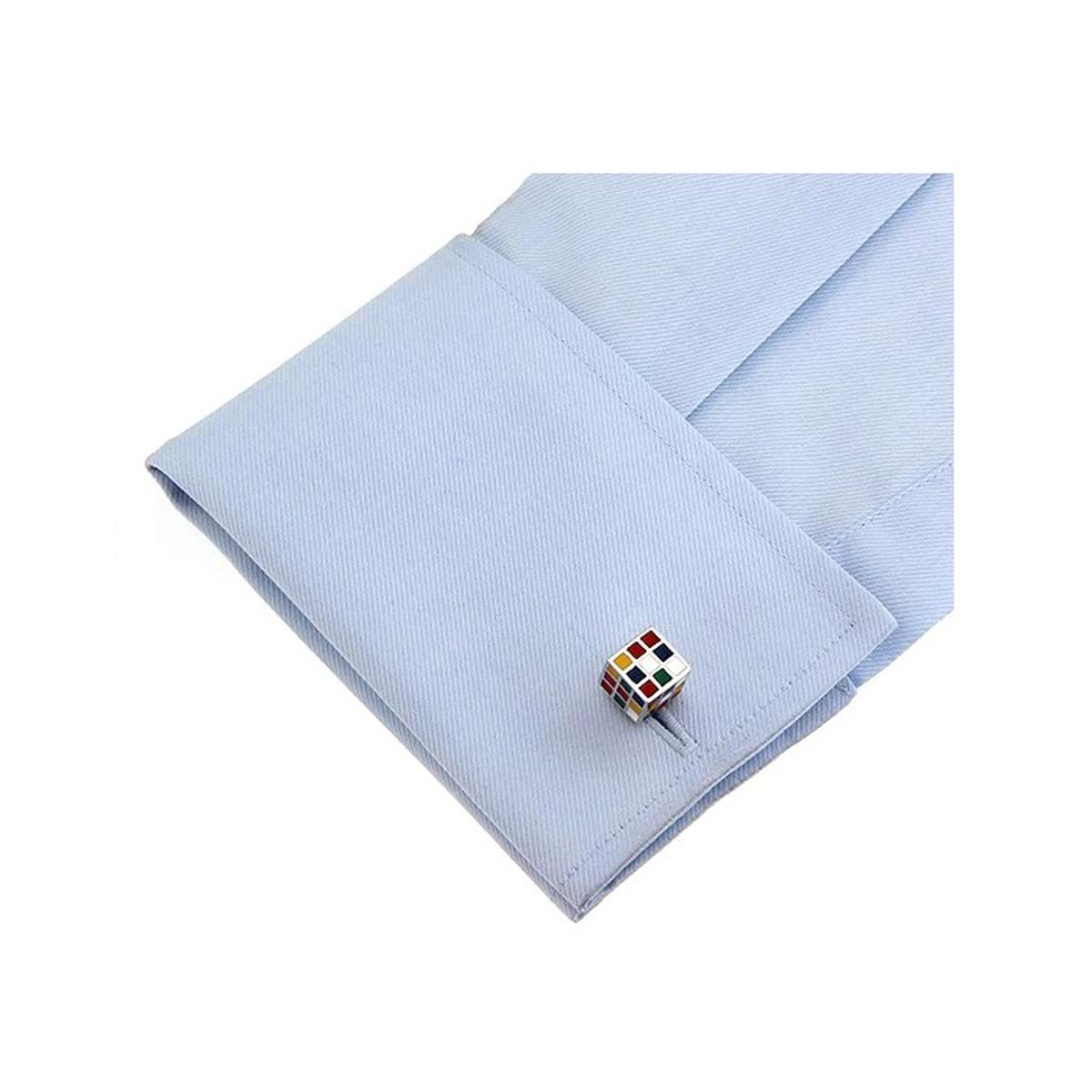 Charles William Rubik Toy Style Game Cube Cufflinks Novelty Play Colour Shirt Cuff Links Fashion Fun