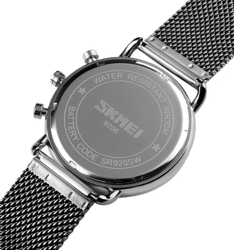 Skmei Elegant Mens Watch Date Display Black Blue Clear Comfortable Luminous