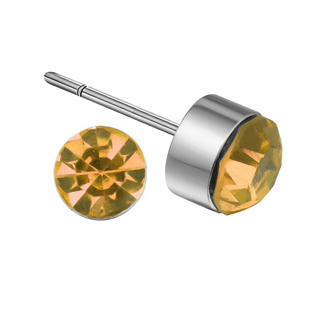 Women's Girls Small Crystal Stud Earrings Jewellery Gold (Available in 9 Colours) UK Seller