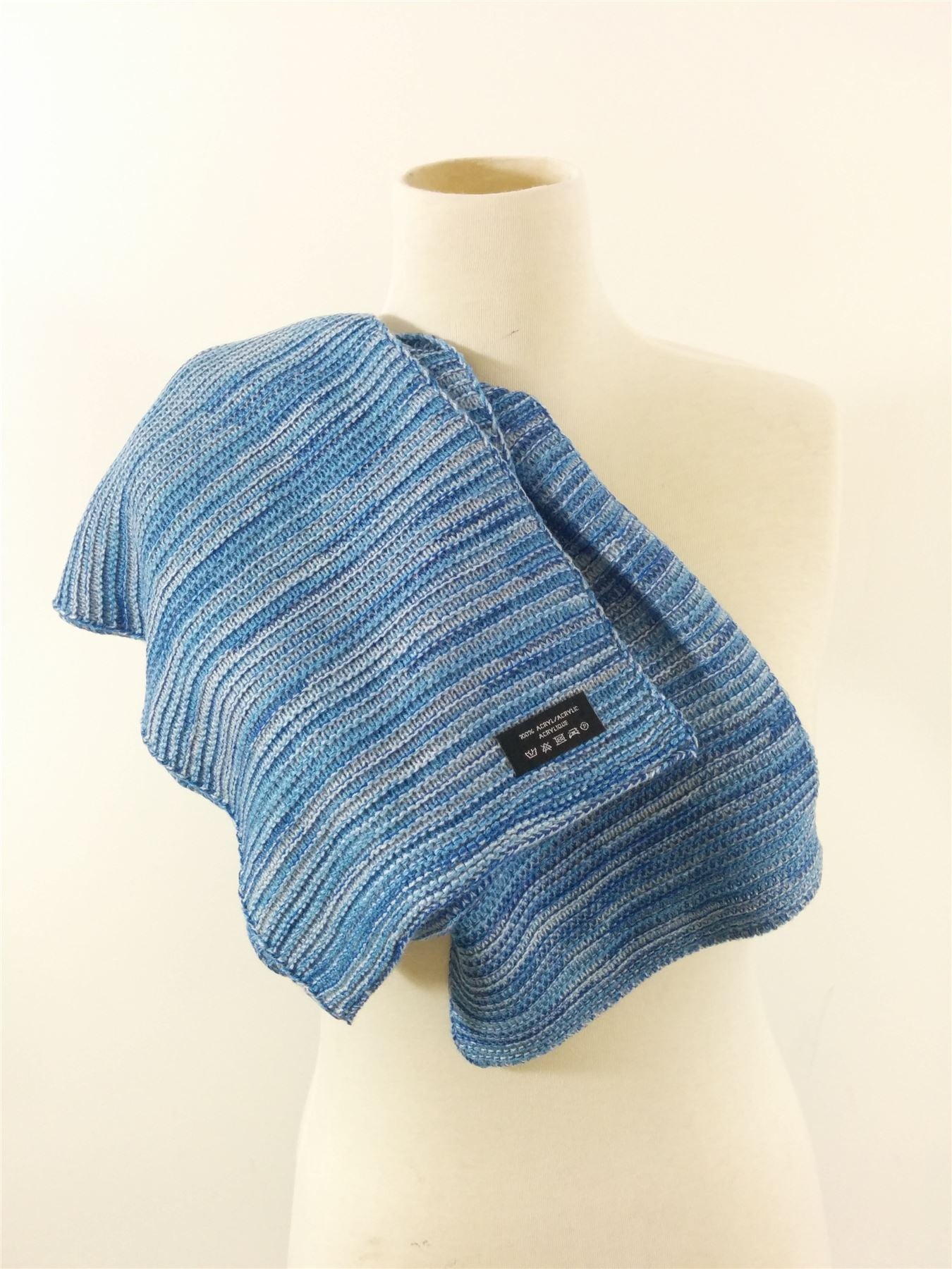 Fashion Scarf Blue White Soft Winter Warm No Label UK