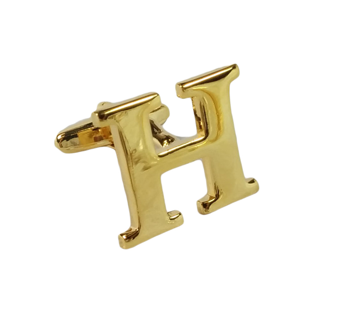 Alphabet Initial Letter Cufflinks Wedding A Pair Of Gold Letter Cufflinks