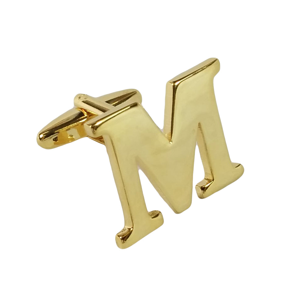 Alphabet Initial Letter Cufflinks Wedding A Pair Of Gold Letter Cufflinks