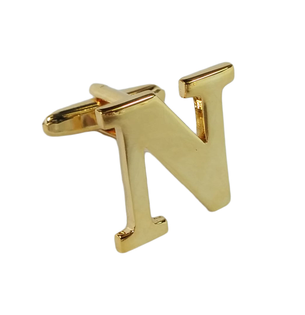 Alphabet Initial Letter Cufflinks Wedding A Pair Of Gold Letter Cufflinks