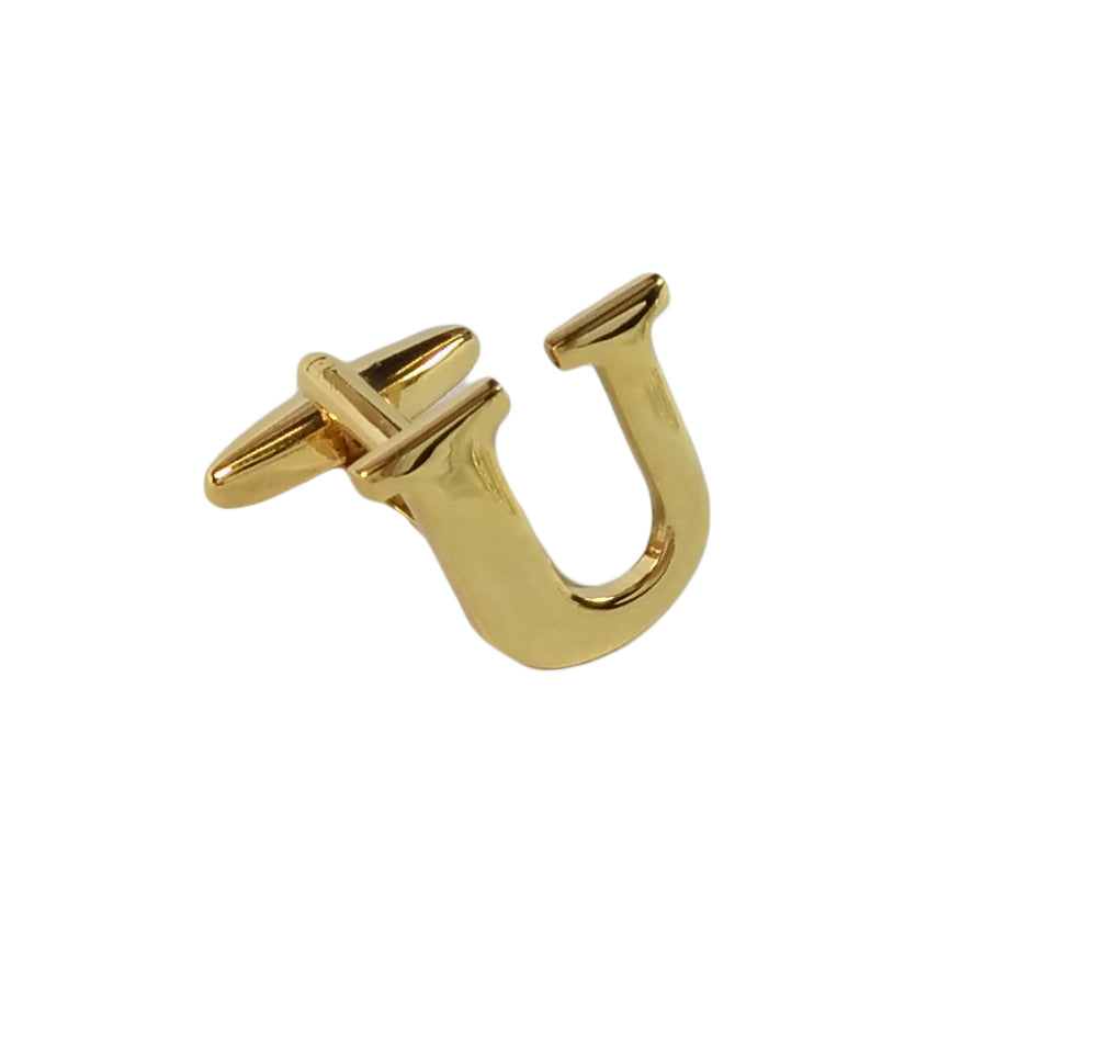 Alphabet Initial Letter Cufflinks Wedding A Pair Of Gold Letter Cufflinks