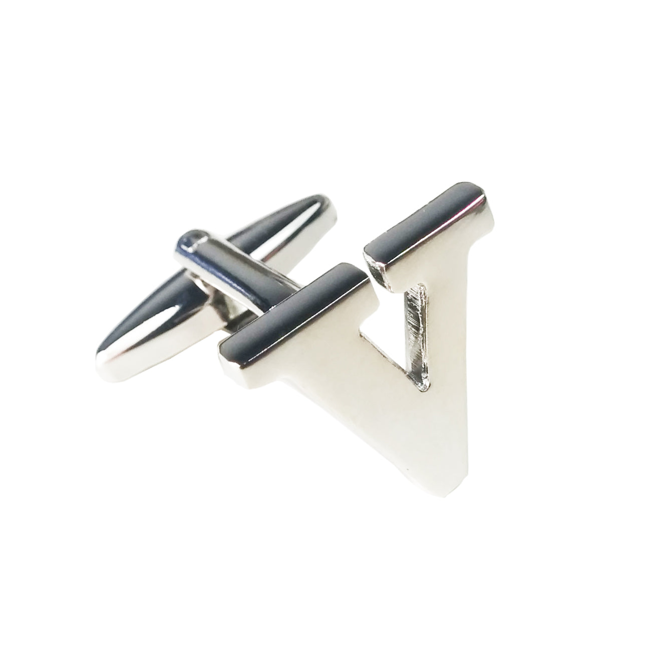 Charles William SINGLE Silver Alphabet Initial Letter Cufflinks Wedding Formal Business Mix & Match