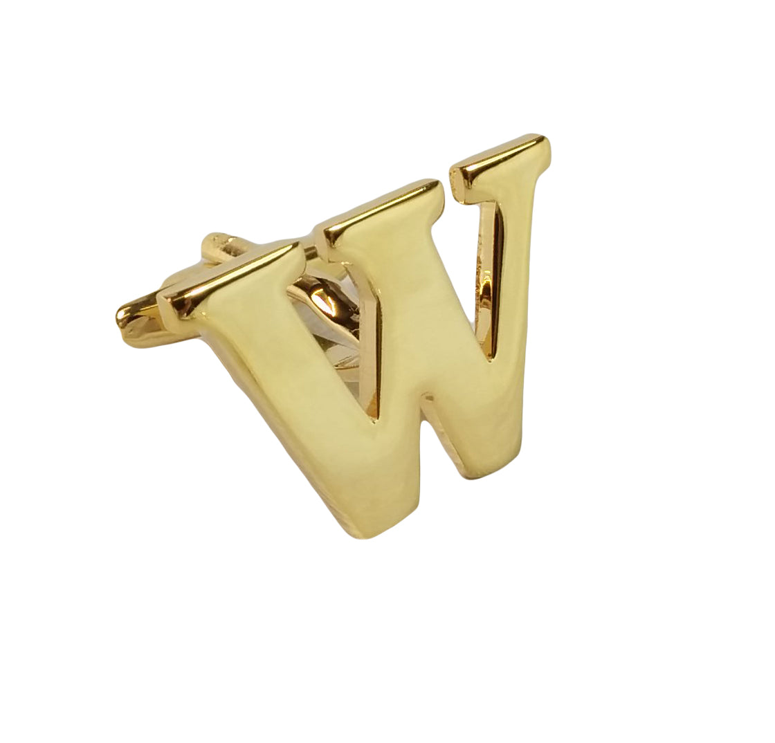 Alphabet Initial Letter Cufflinks Wedding A Pair Of Gold Letter Cufflinks