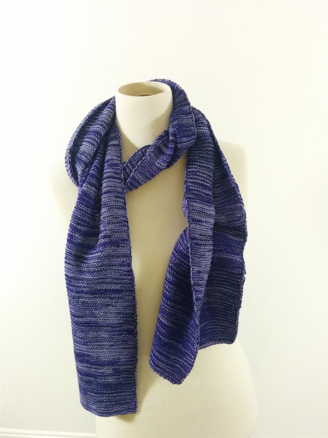Fashion Scarf Purple White Winter Warm Men Ladies No Label UK