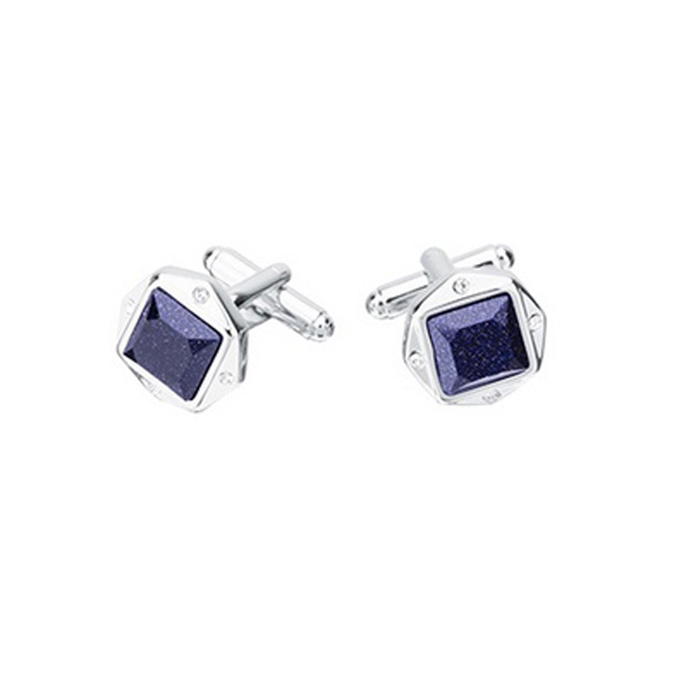 Charles William Smart Sparkly Glitter Blue Silver Cufflinks Square Round Business Fashion Shirt UK