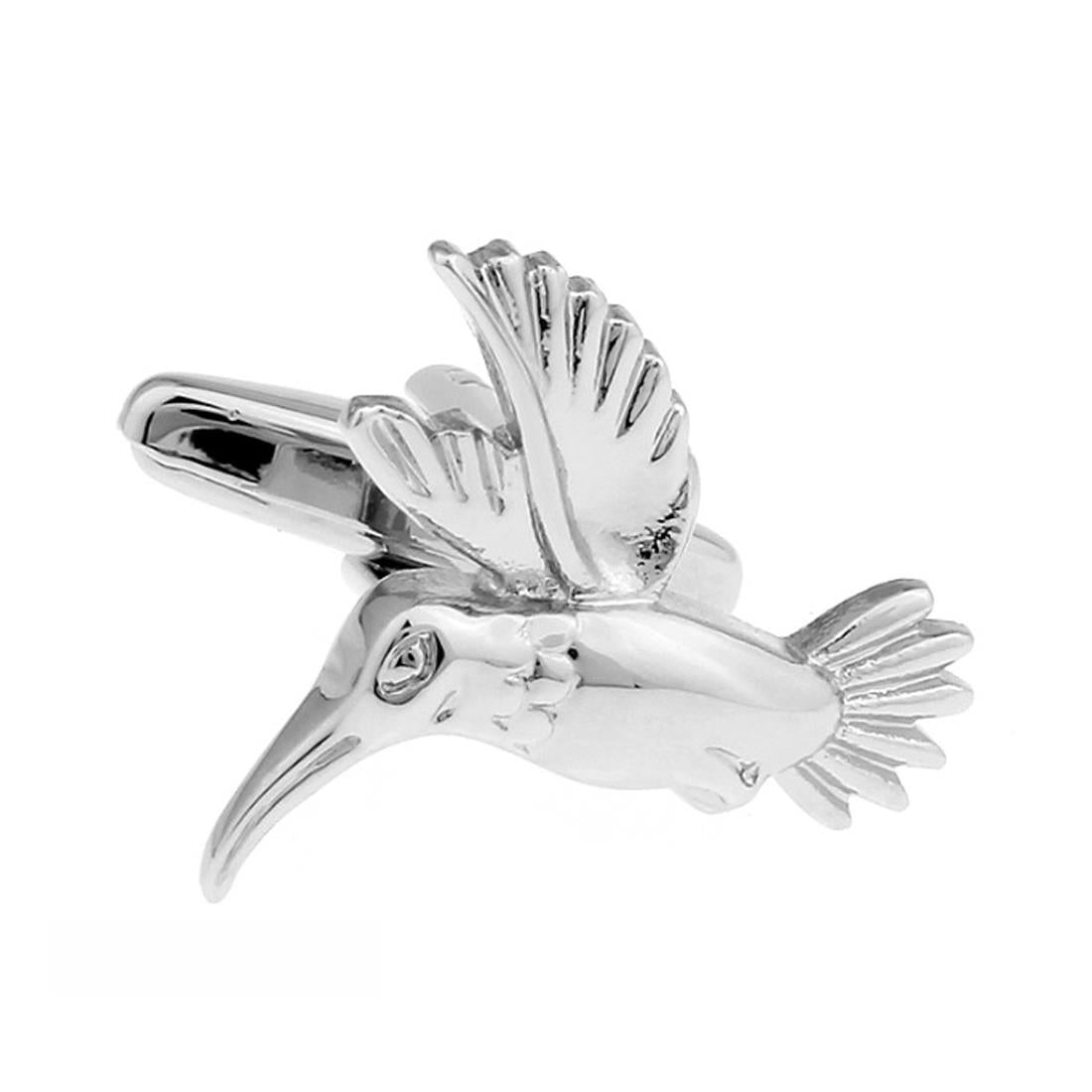 Charles William Elegant Silver Hummingbird Cufflinks Present Bird Watch Nature Forest