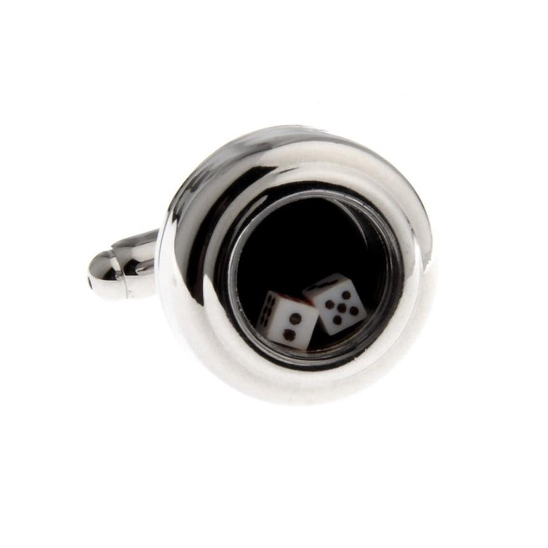 Charles William Silver Dice Cufflinks Gamble Roll Present Monopoly Lucky Charm Throw Good Luck UK