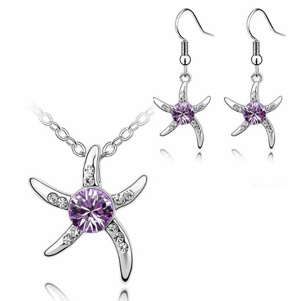 Starfish necklace sale and earring set