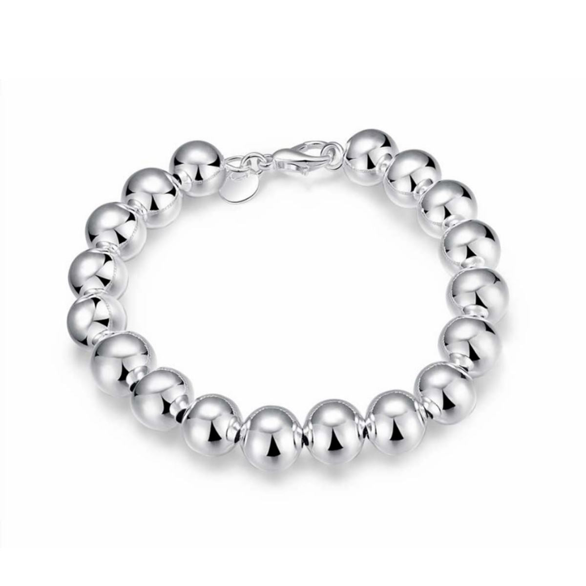 Ladies Jewellery Larger Balls Beads Silver Plated Bracelet from Charles William