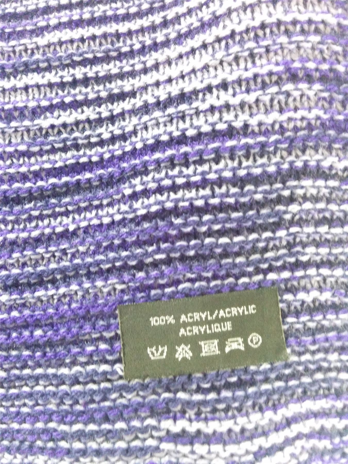 Fashion Scarf Purple White Winter Warm Men Ladies No Label UK