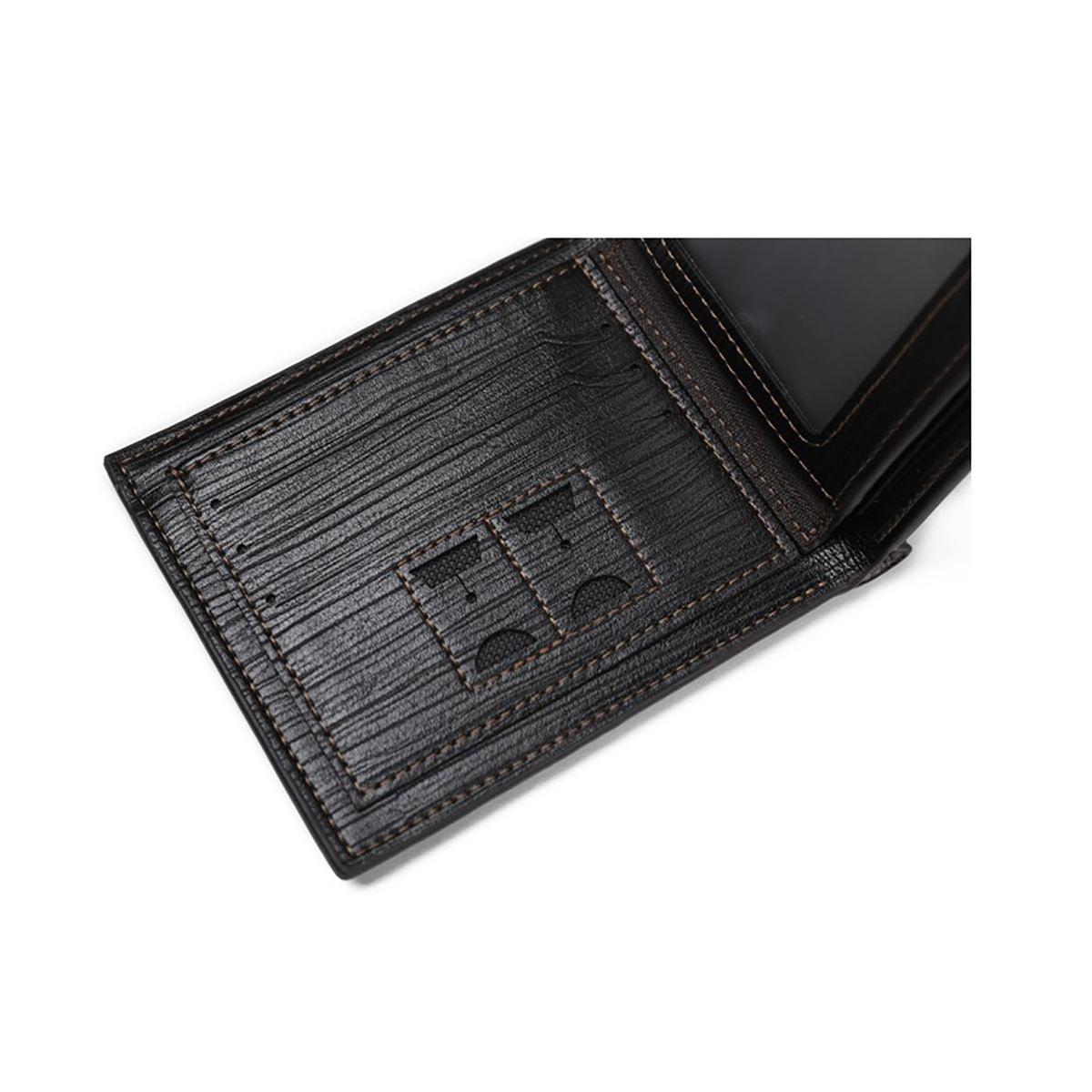 GENUINE Leather Wallet Mens Black With Card Holder ID SIM Gift Present