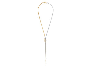 Charles William Rose Gold and Silver Intertwined Love Necklace Italian Designed Jewellery