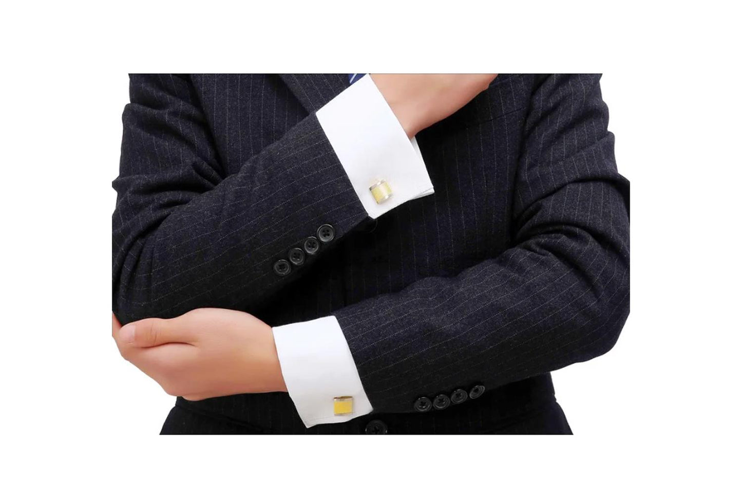 Mens Luxury Gold Silver Cufflinks Stunning Combo Great Gift Elegant Present