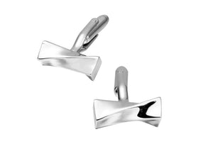 Silver Cufflinks with Unique Twist Design