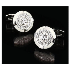 Charles William Silver Cufflinks Stunning White Design
