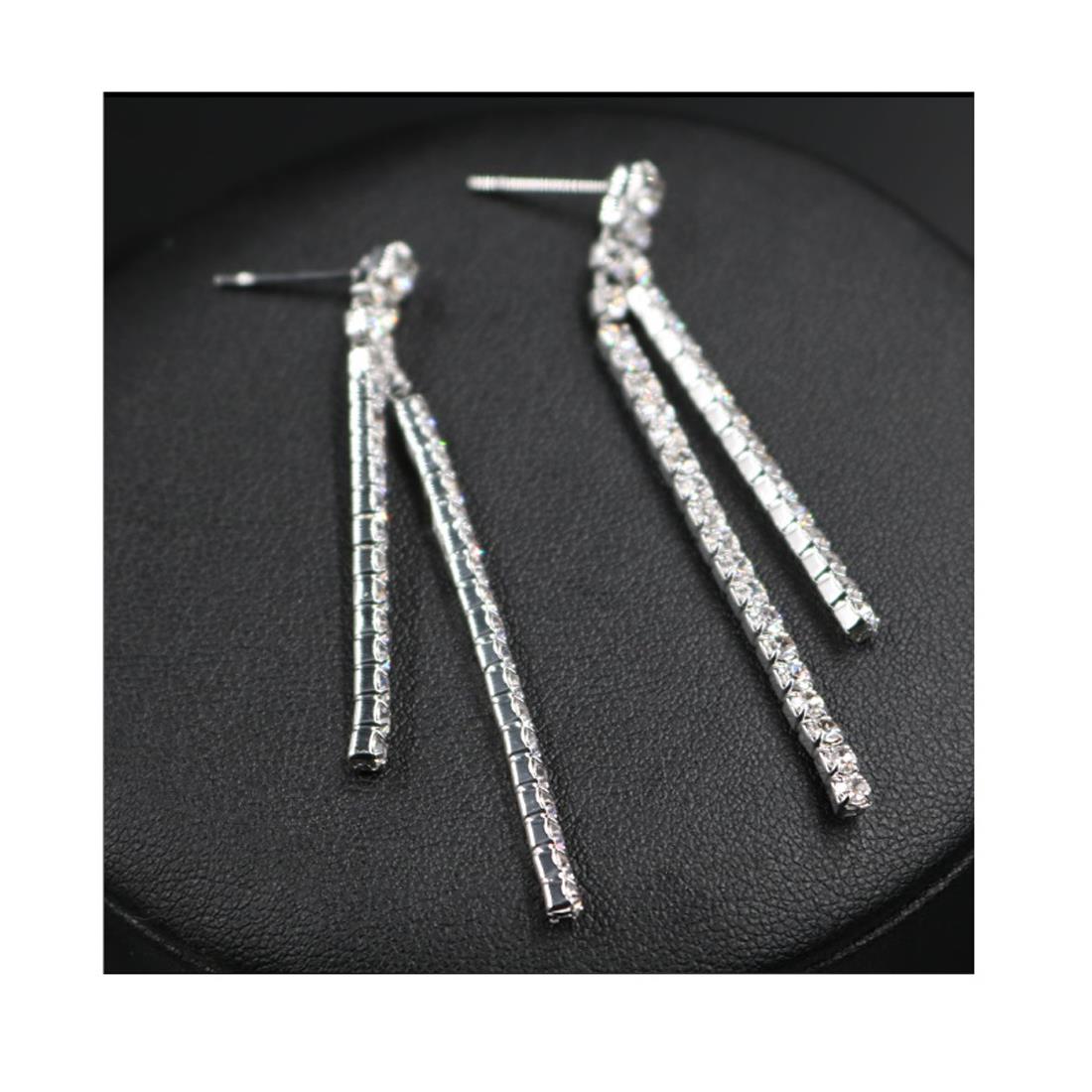 Charles William Premium Quality Midi Earring Silver Cubic Zircon Stones Plated Jewellery Ear Ring