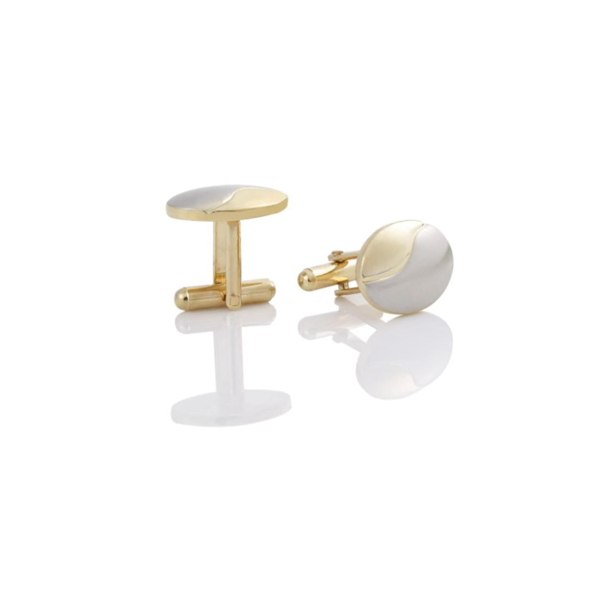 Luxury Oval Cufflinks Gold and Silver Twirl Great Gift Elegant Present