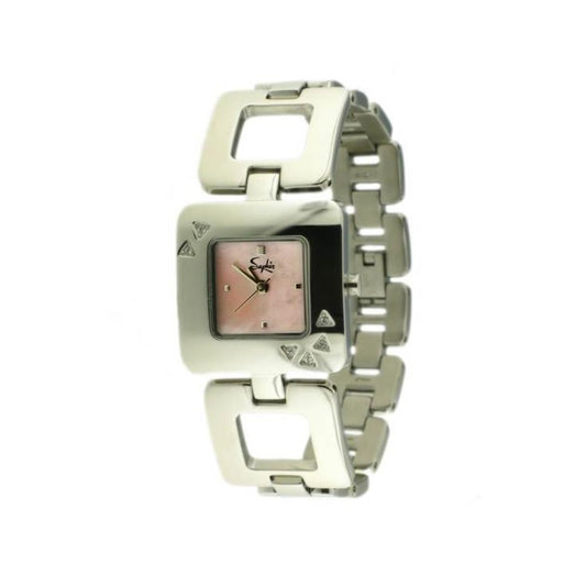 Saphir Ladies Square Pink Dial Silver Mini Petite Watch Triangle Shapes UK SALE