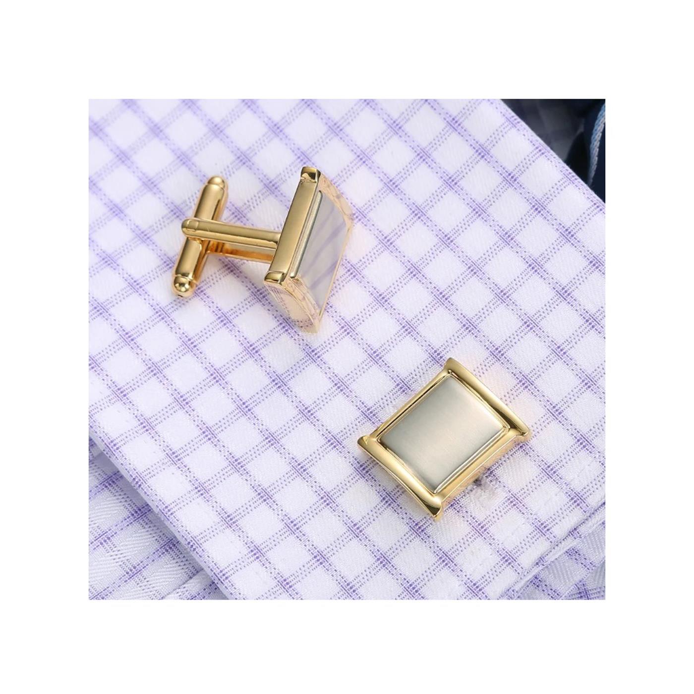 Stunning Silver and Gold Cufflinks and Tie Clip Set from Charles William