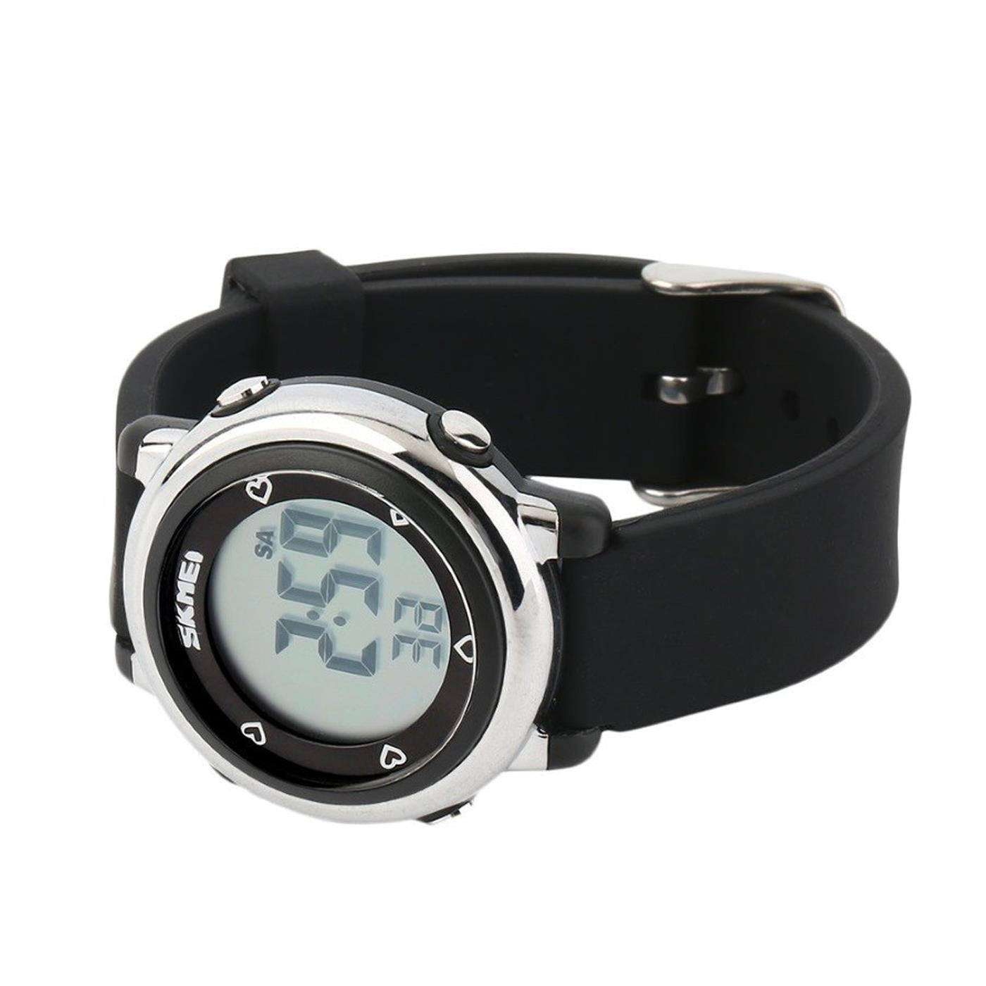 Black Digital Watch 50m Water Resistant With Stopwatch Alarm Ages 5+