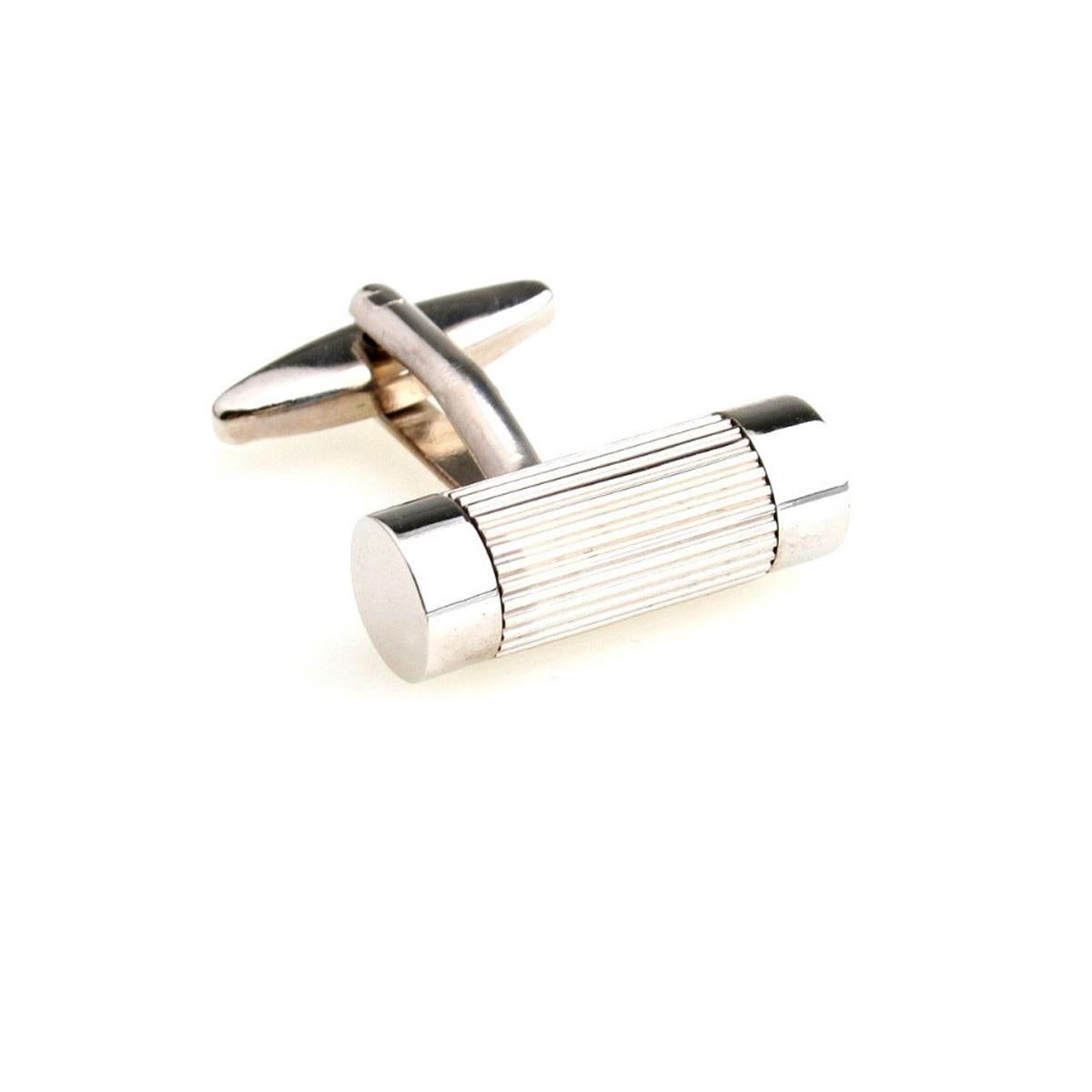 Charles William Silver Tone Stainless Steel Barrel Style Cufflinks With Rim Design Formal Wedding Business