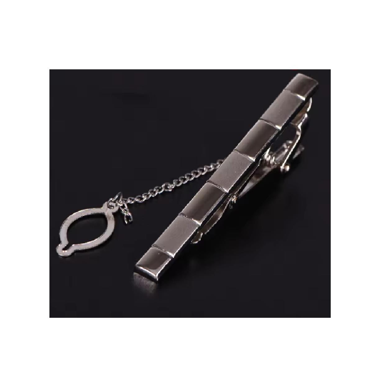 Mens Silver Tie Clip 6cm Classic Tie Bar Lightweight High Quality Gift Pouch
