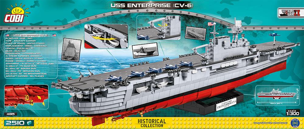 Cobi USS Enterprise Huge Boat Ship 2510 Piece Compatible Building Bricks Age 8+