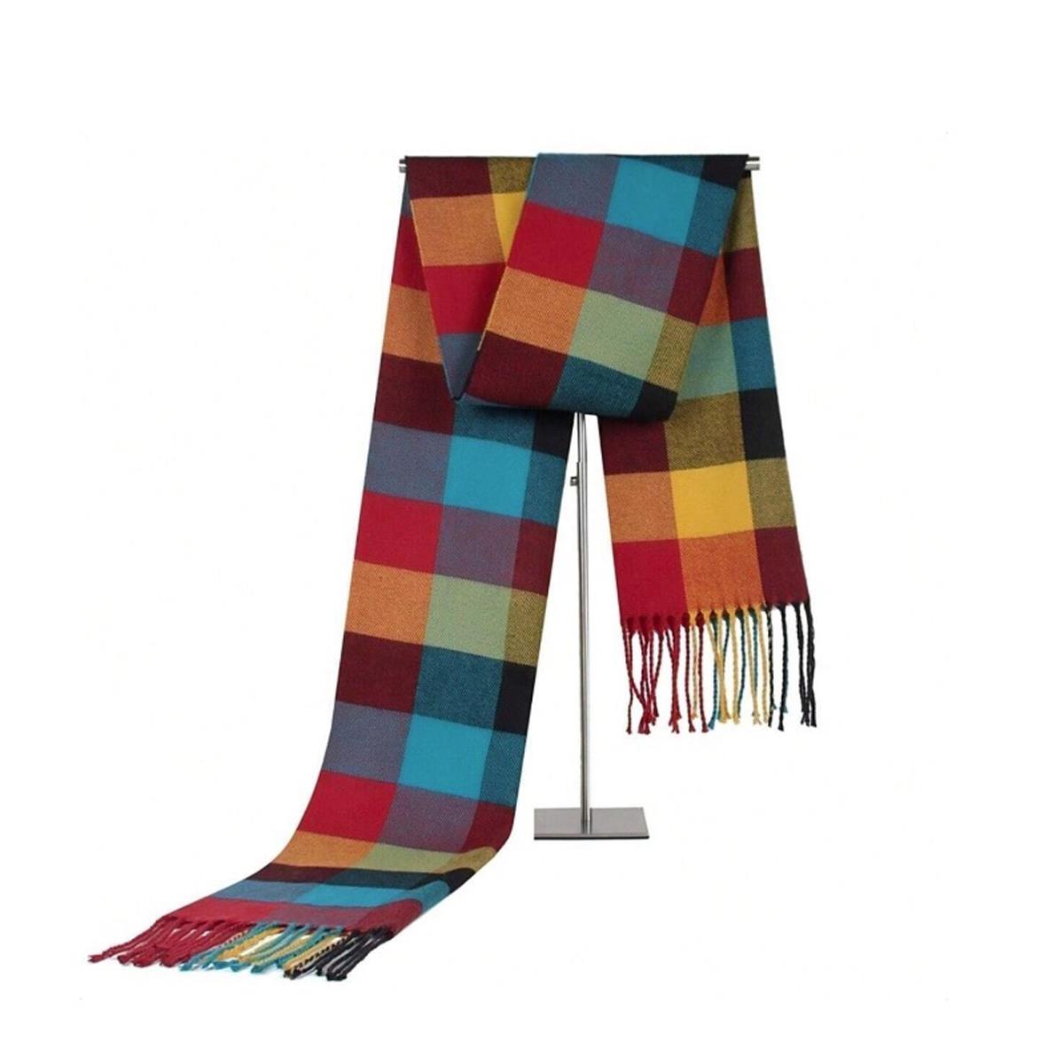 Soft Scarf Multi Colour Pattern with Warm Gentle and Luxurious Feel UK Stock