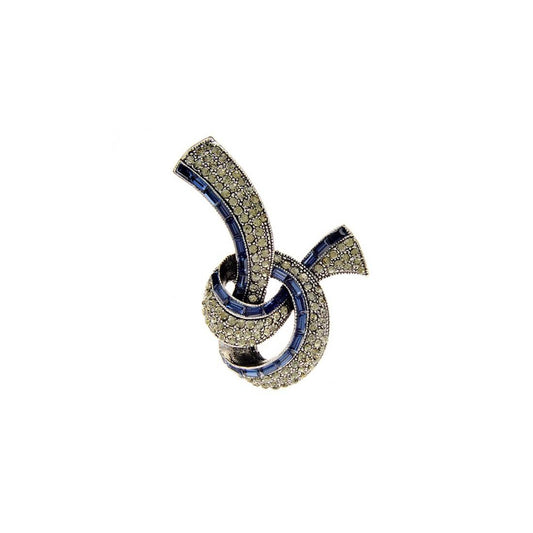 Blue and Gray Brooch for Dress or Gown