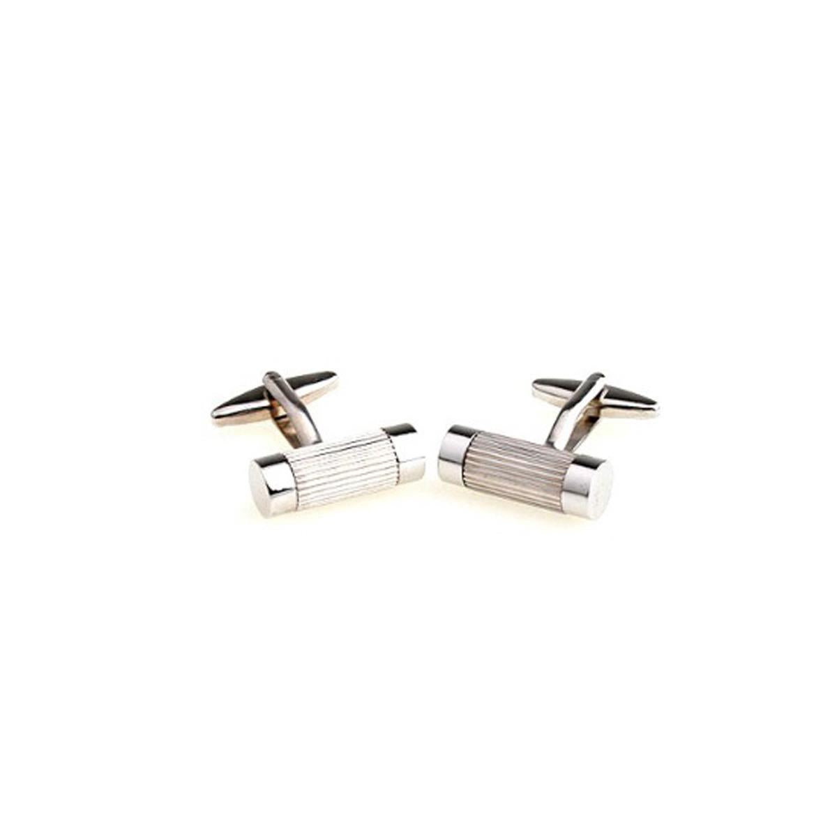 Charles William Silver Tone Stainless Steel Barrel Style Cufflinks With Rim Design Formal Wedding Business