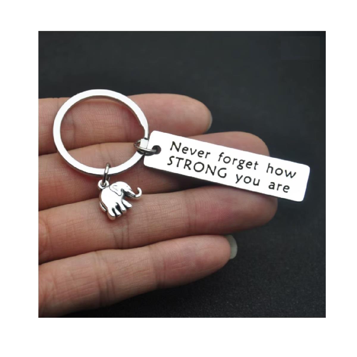 Motivational Keyring Keychain Strength Resilience Loved Courage Inspire Positive Message