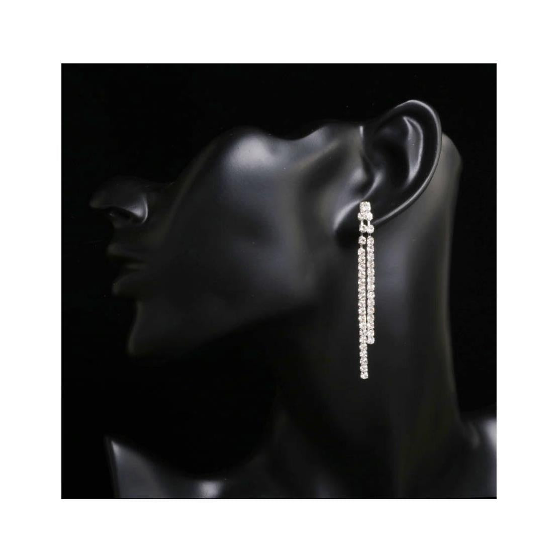 Charles William Premium Quality Midi Earring Silver Cubic Zircon Stones Plated Jewellery Ear Ring